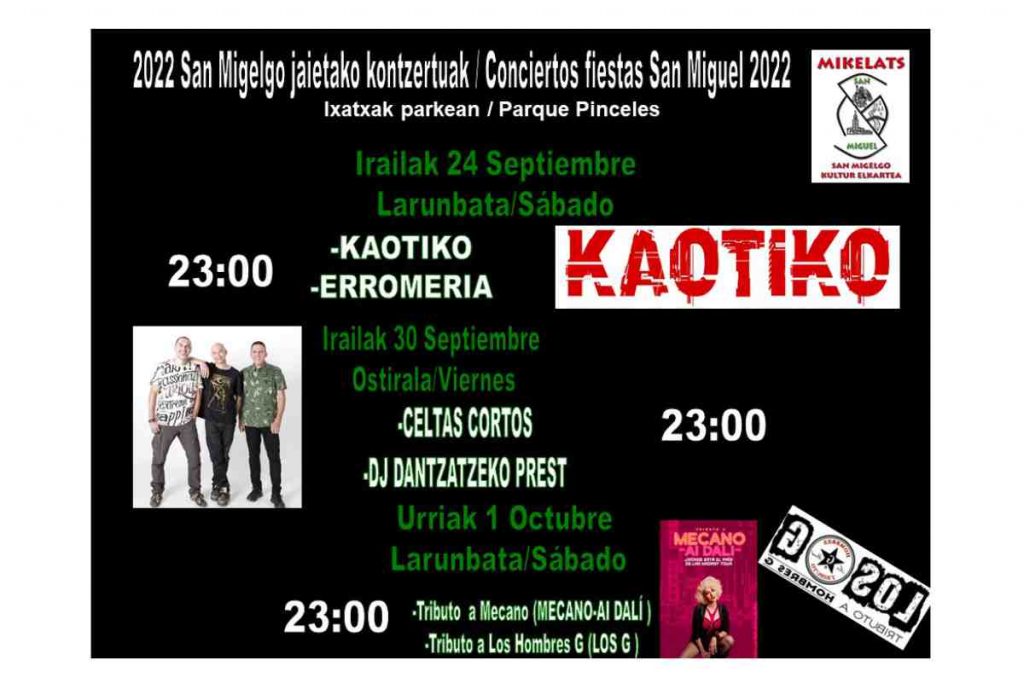 Conciertos fiestas de San MIguel