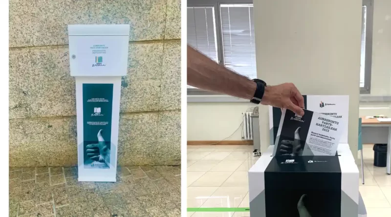 Urnas y buzones para votar en los presupuestos participativos de Basauri