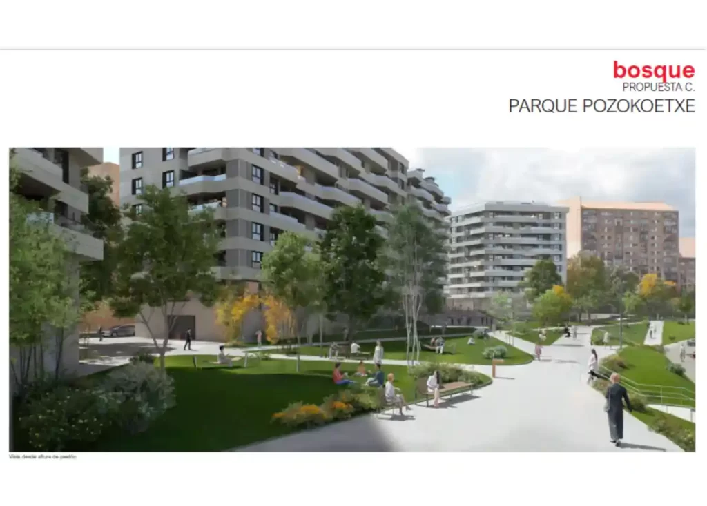 Bosque diseño del futuro parque de Pozokoetxe en Basauri