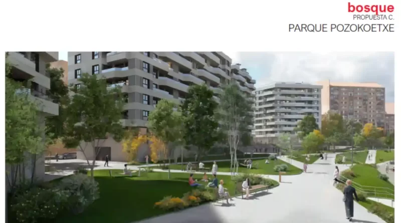 Bosque diseño del futuro parque de Pozokoetxe en Basauri