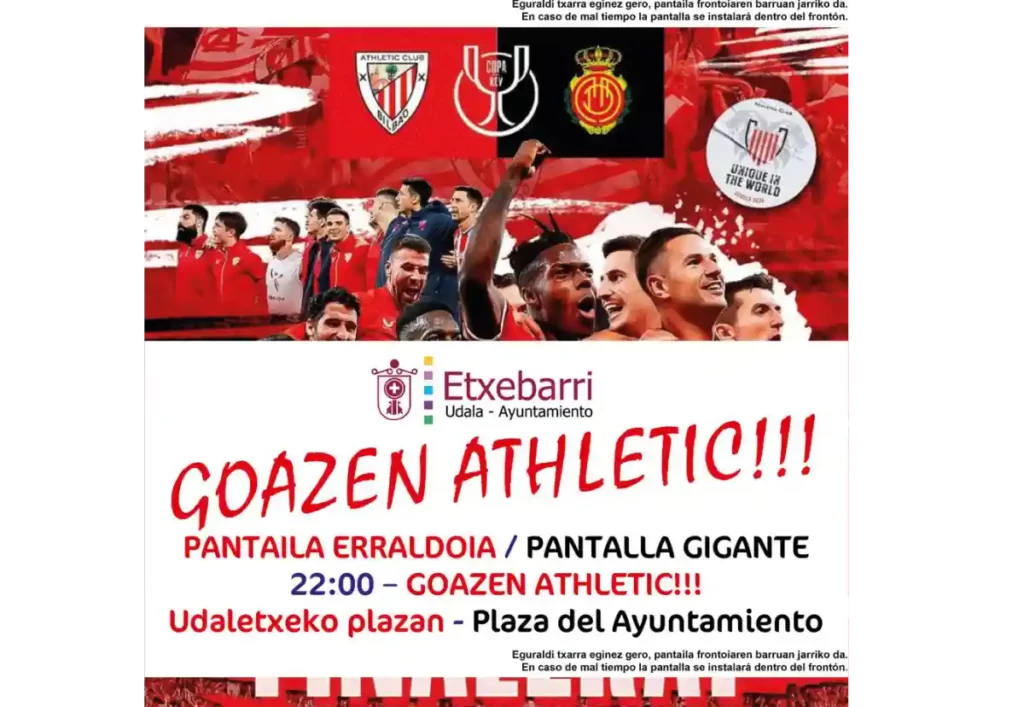 Pantalla gigante para ver la final de Copa del Athletic en Etxebarri