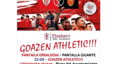 Pantalla gigante para ver la final de Copa del Athletic en Etxebarri