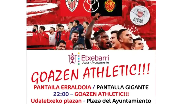 Pantalla gigante para ver la final de Copa del Athletic en Etxebarri