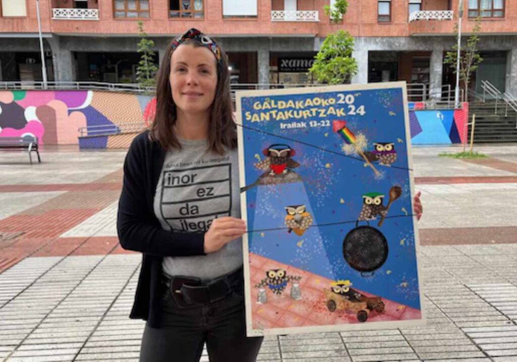 Laia Becerra Martínez ganadora del concurso de carteles Santakurtzak 2024