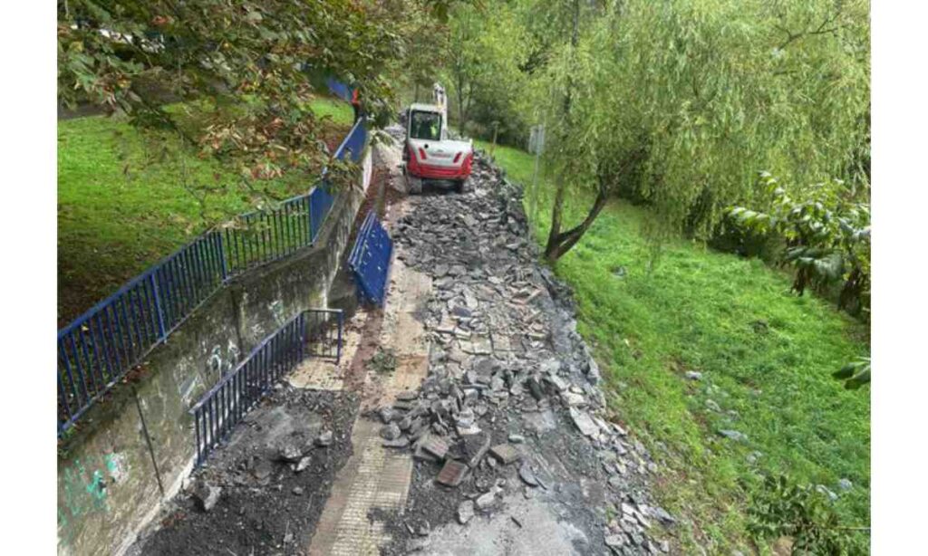 Obras de mejora en el bidegorri de Arrigorriaga
