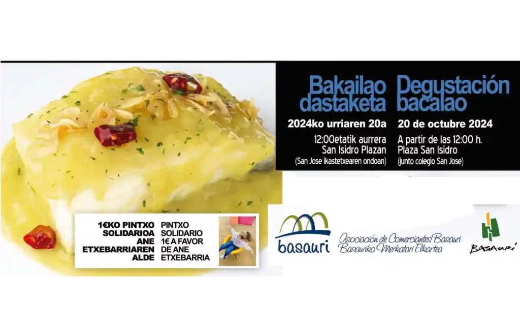Pintxo de Bcalao solidario Asociación de comerciantes de Basauri