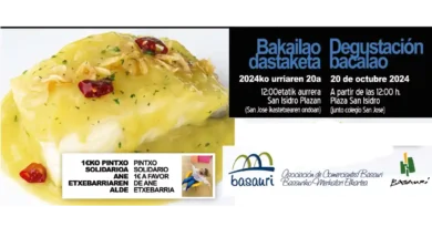 Pintxo de Bcalao solidario Asociación de comerciantes de Basauri