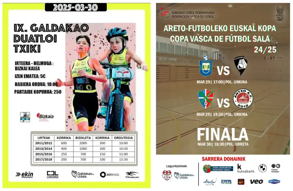 Urreta Galdakao fútbol sala y Duatloi Txiki