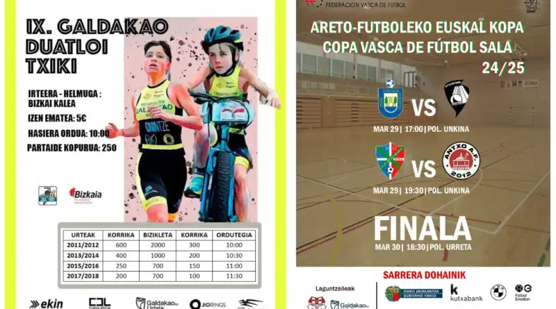 Urreta Galdakao fútbol sala y Duatloi Txiki