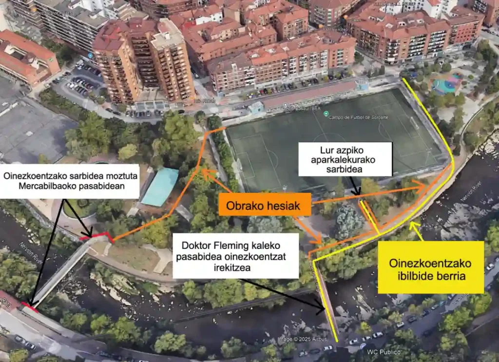 Corte tráfico peatonal pasarela Soloarte