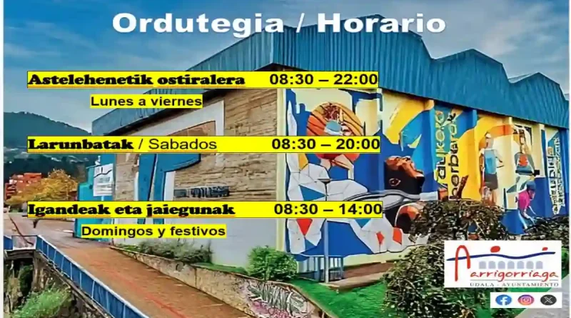 Arrigorriaga horario piscinas