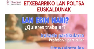 Etxebarri Bolsa de trabajo jovenes euskaldunes